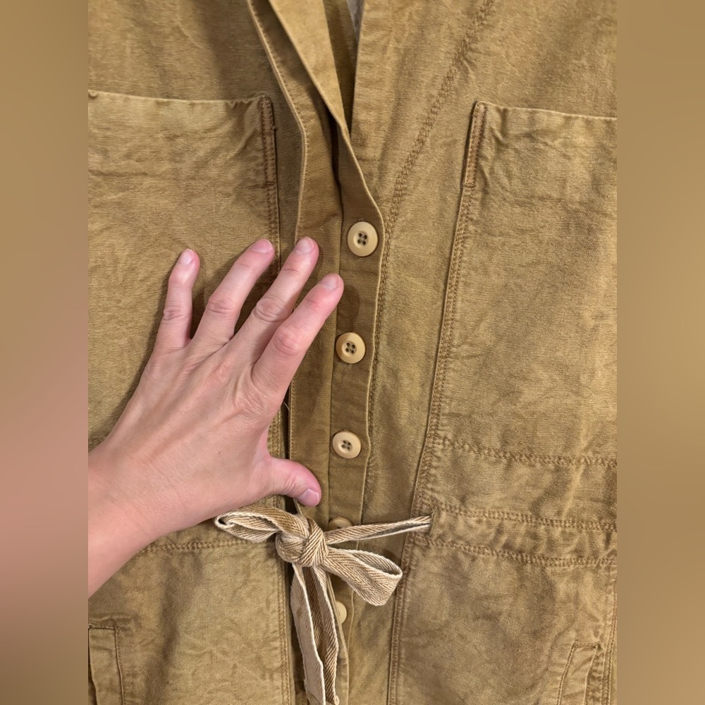 FREE PEOPLE Rhodes Chino Coverall in Wheat Fields NWOT - Picture 8 of 10